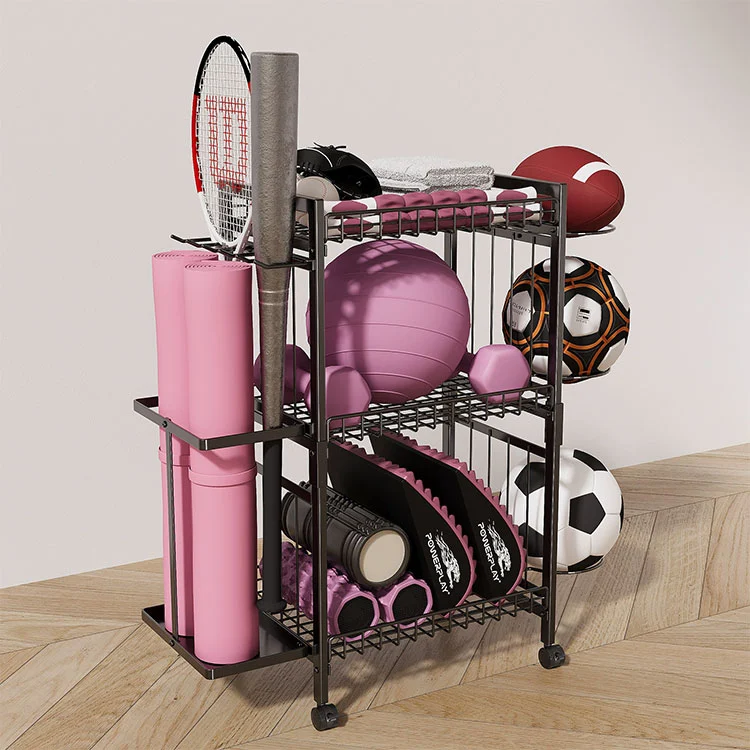 رف تخزين بساط اليوغا المعدني القائم على الأرض