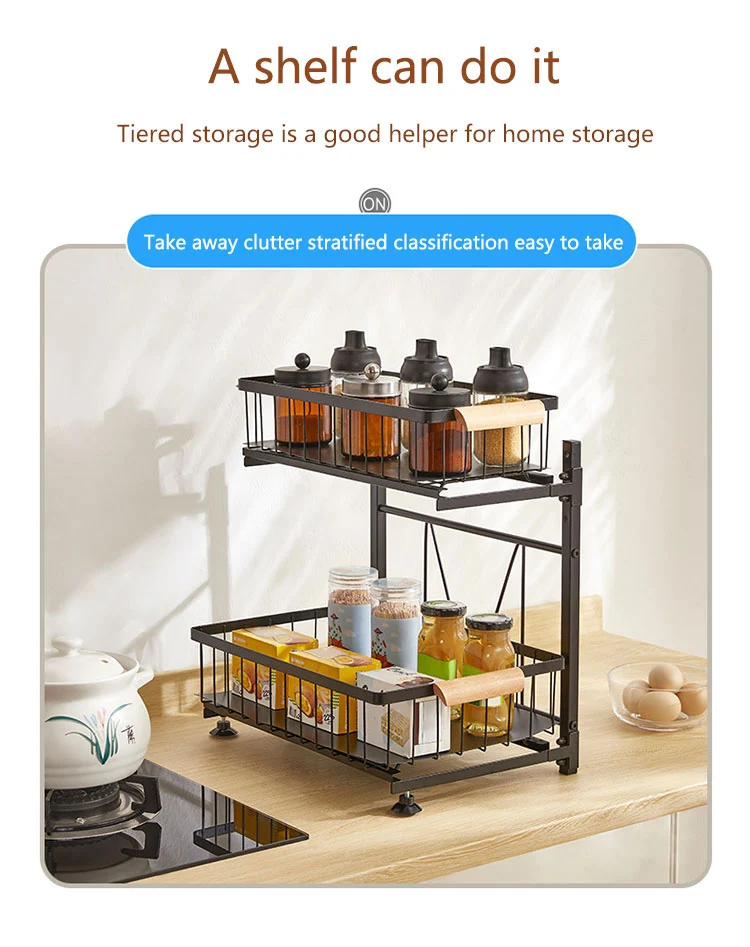 Metal Pull Out Cutlery Organizer For Cabinet